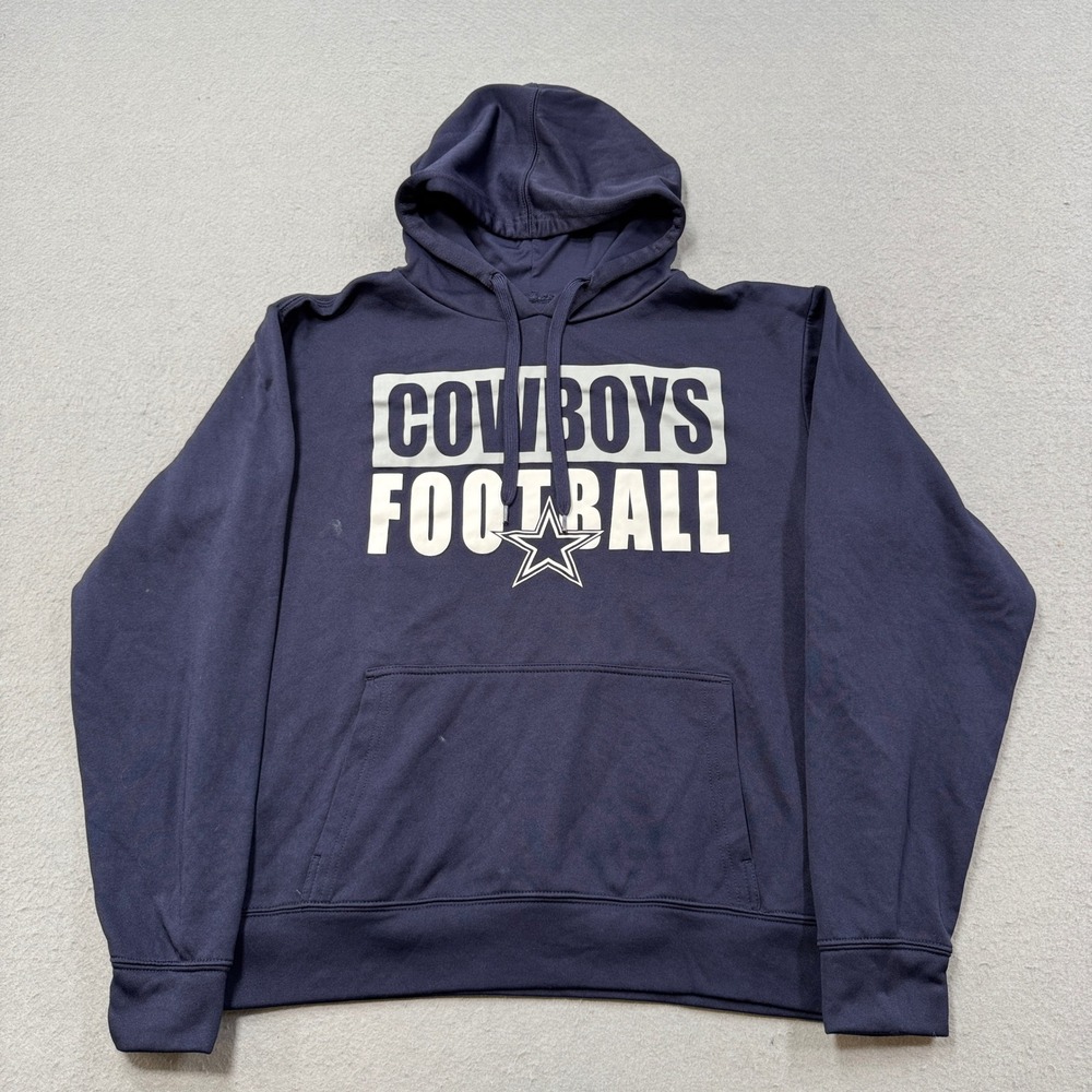 Dallas Cowboys Hoodie Men's Large Navy Blue Loose Cowboy Football Athletic